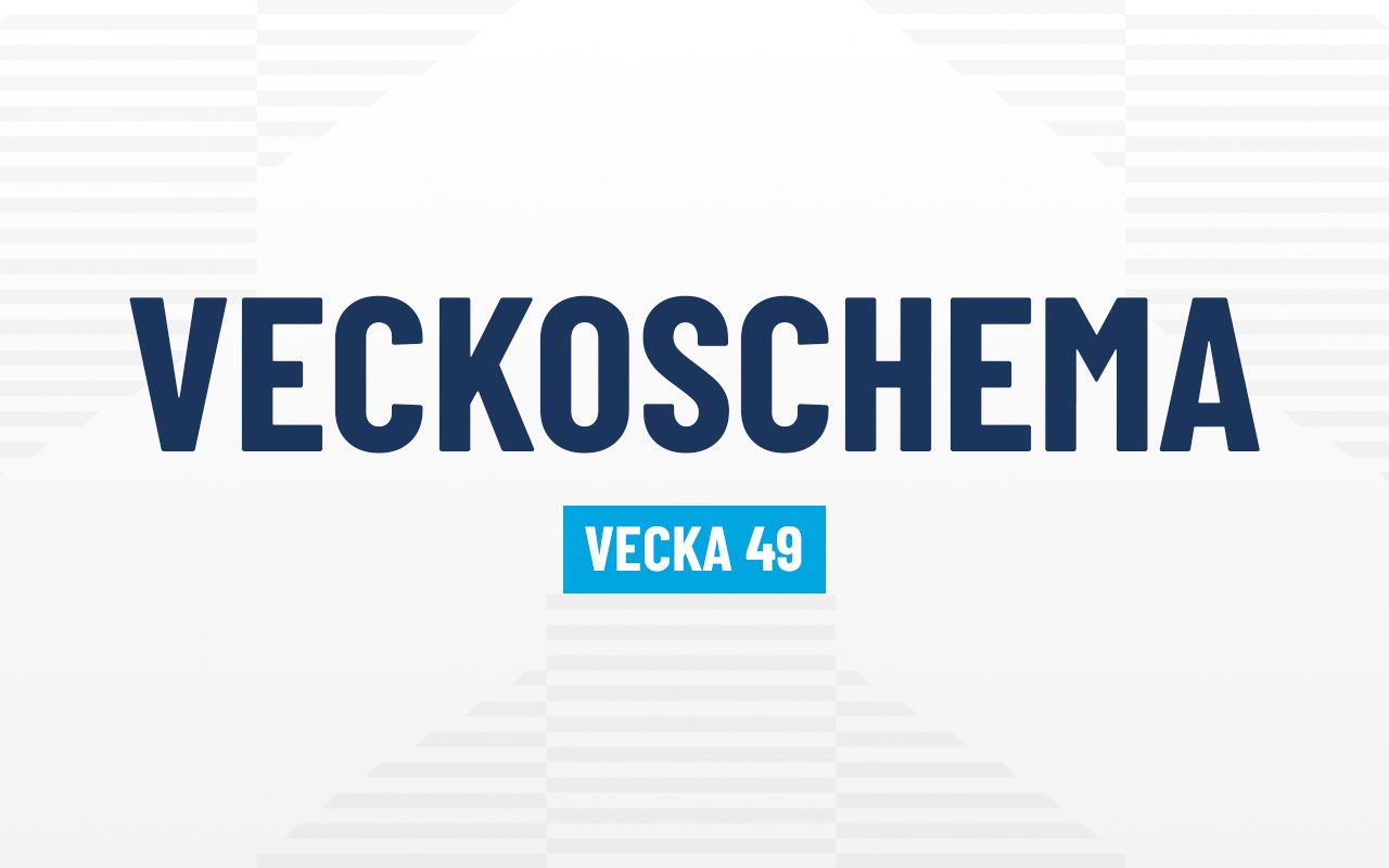 VECKOSCHEMA FÖR VÅRA REPRESENTATIONS- OCH AKADEMILAG V.49