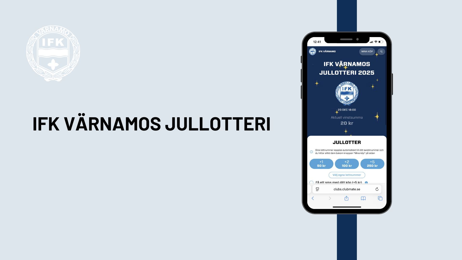 Delta i IFK Värnamos digitala jullotteri